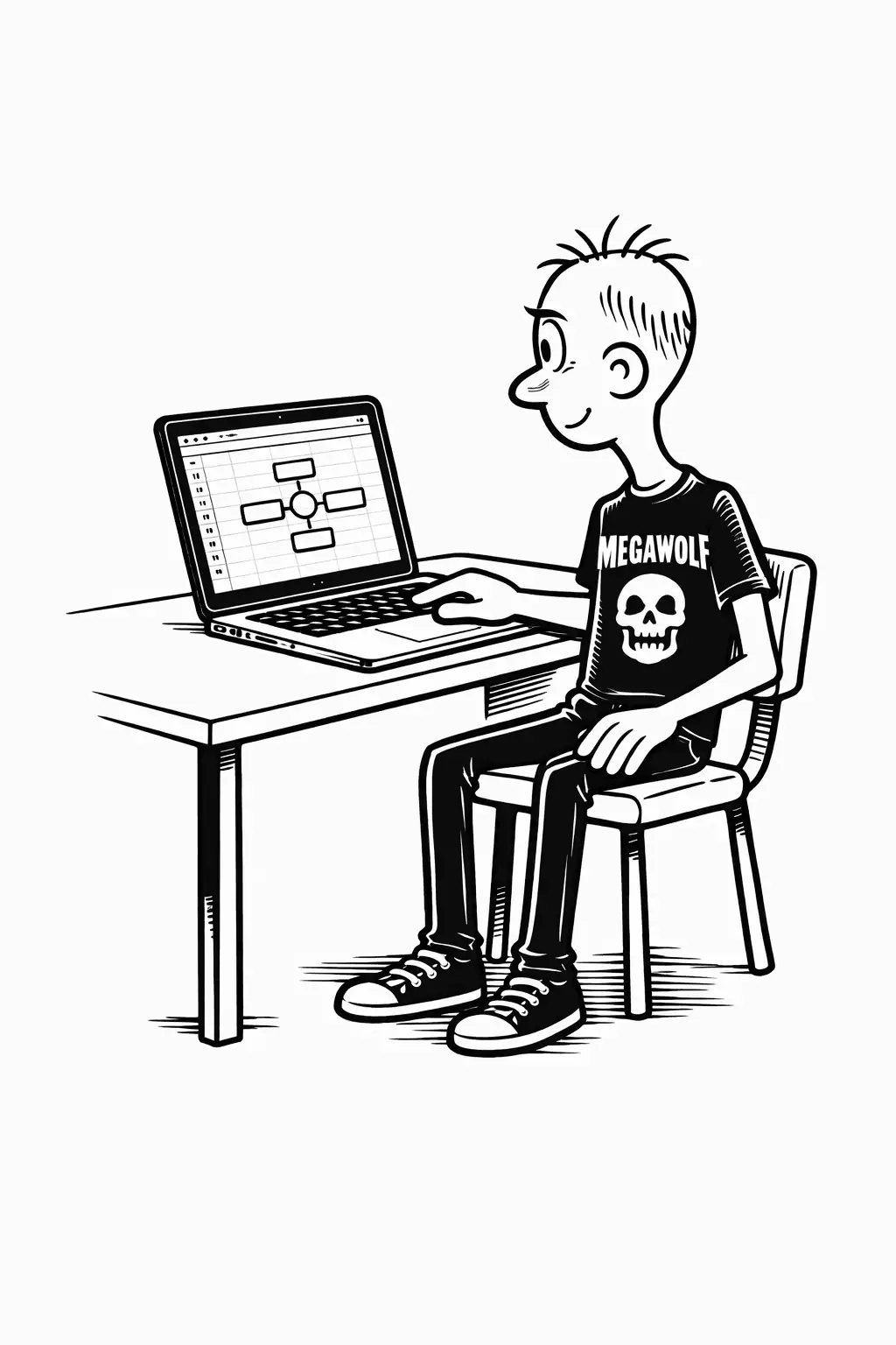 Gary working confidently with a familiar spreadsheet