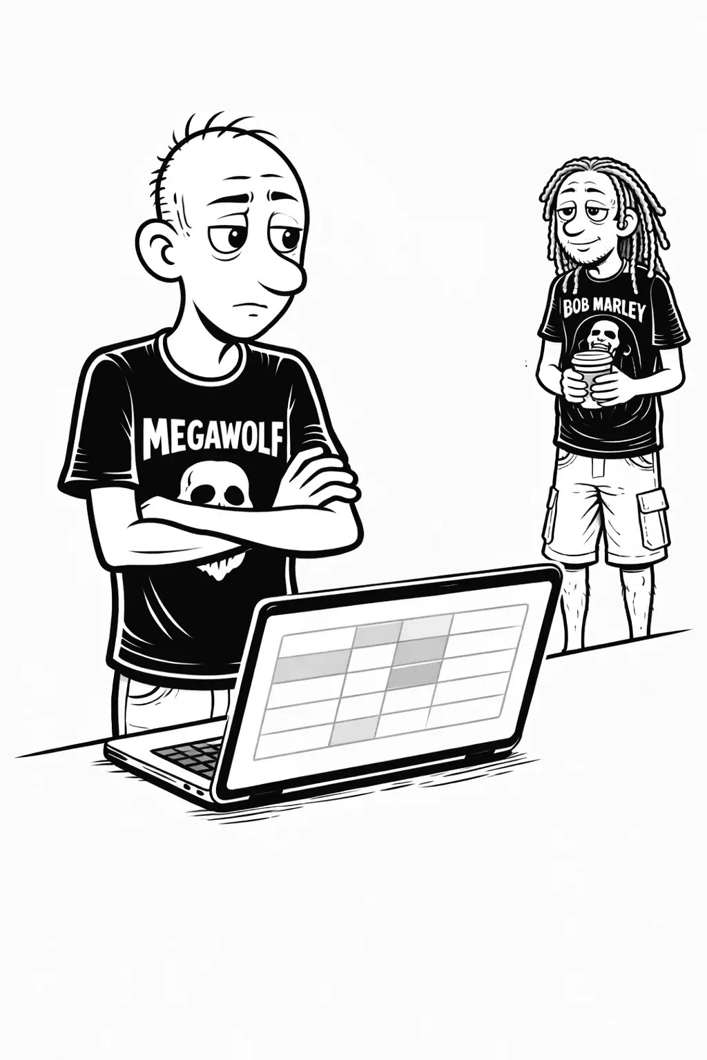 Gary thinking while Hank keeps working