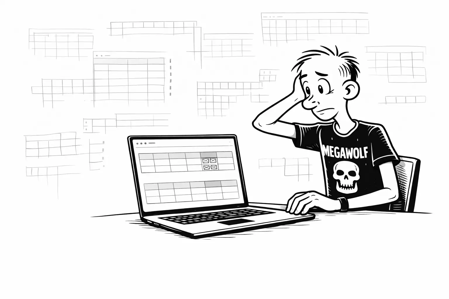 Gary looking at a growing list of possible columns and tables