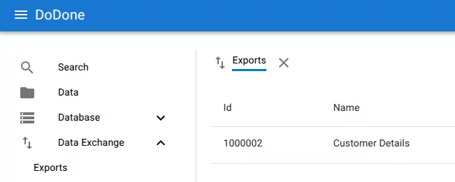 Created export in list
