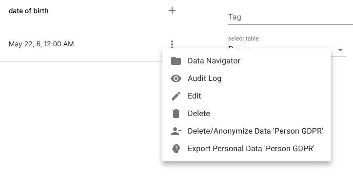GDPR export file