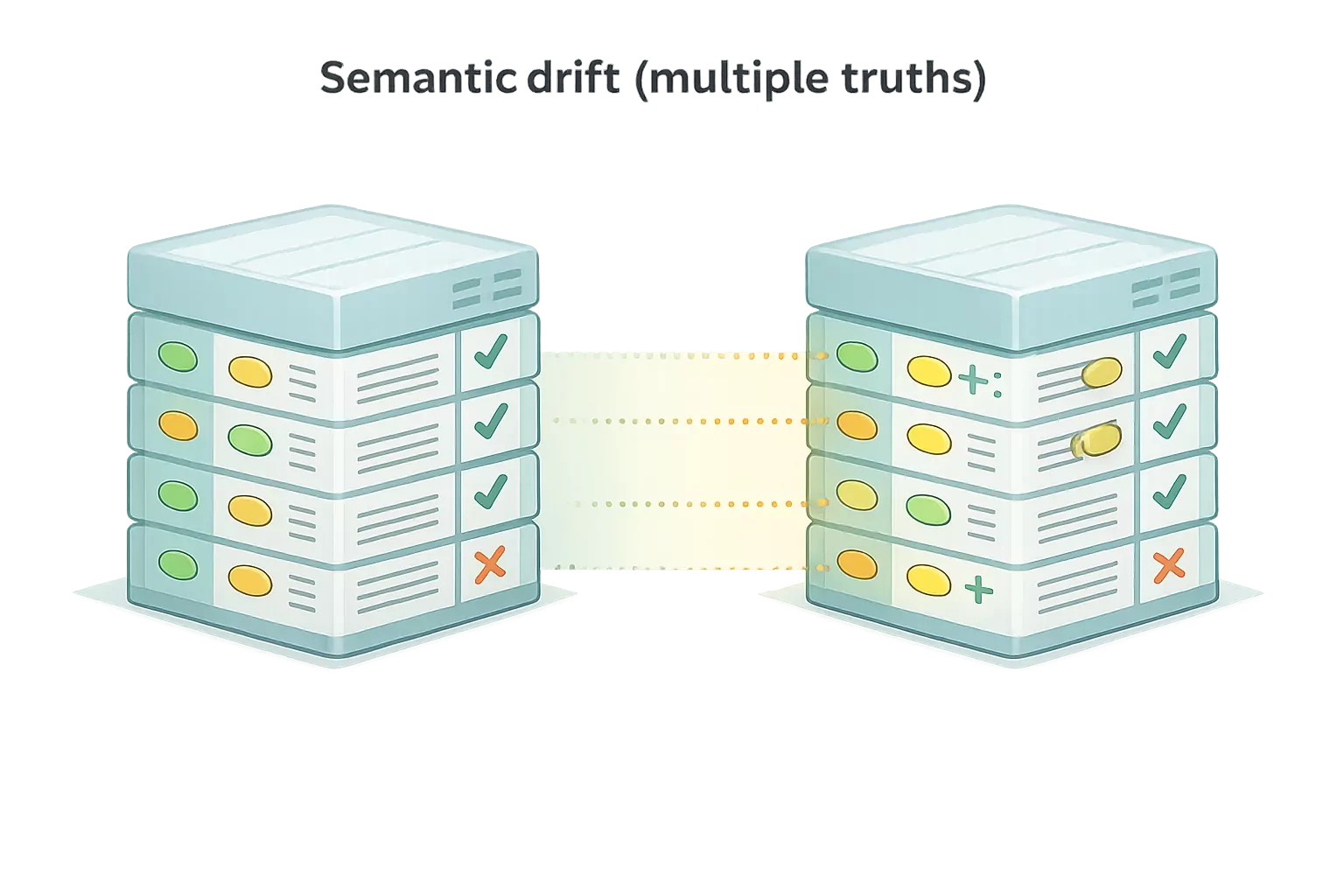 Two similar data blocks with subtle internal differences