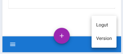 Mobile settings menu.