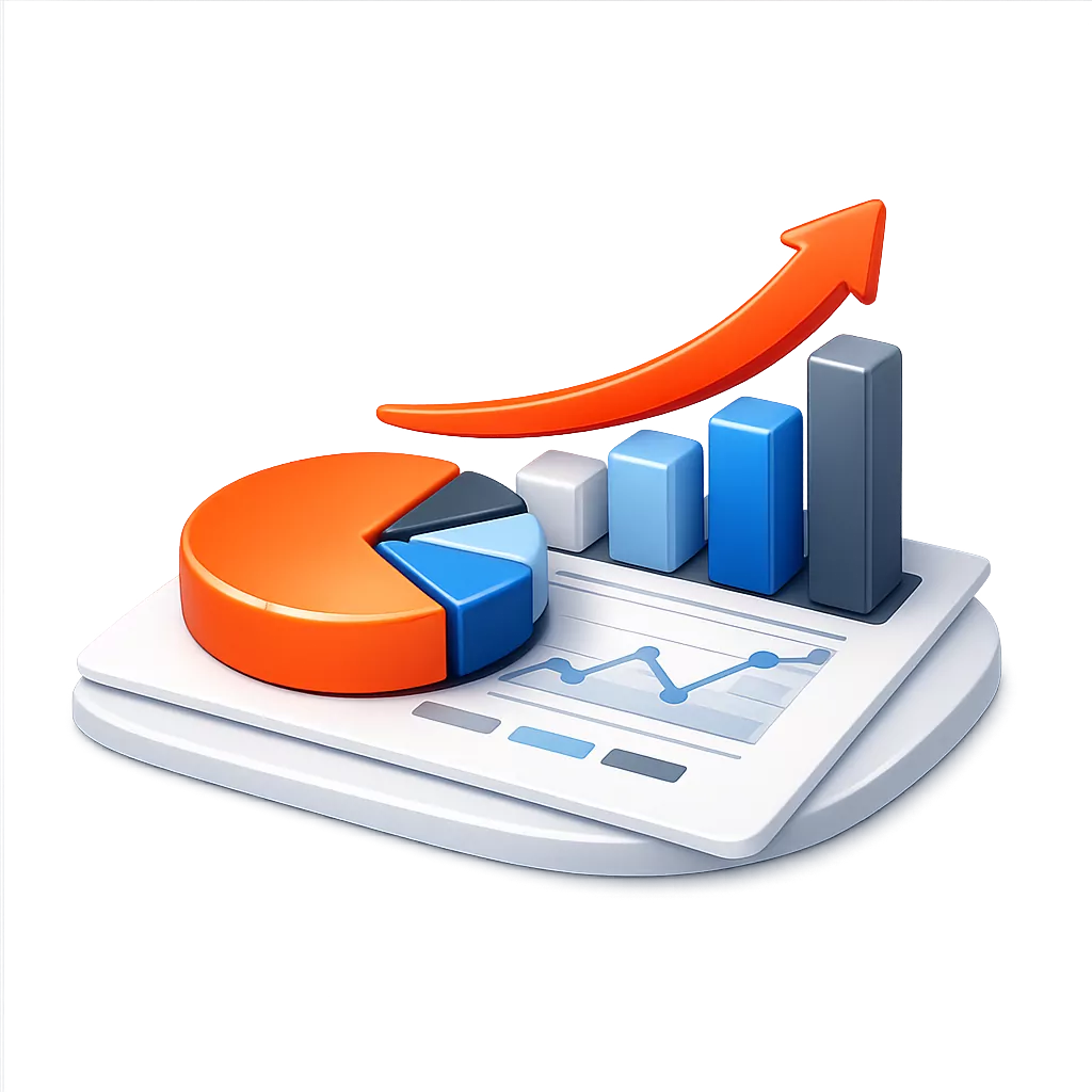 Calendar and chart views generated from the same underlying data model