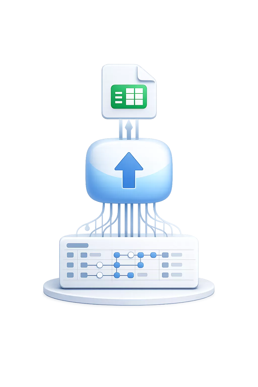 Unified dataset exported from connected data model into file format