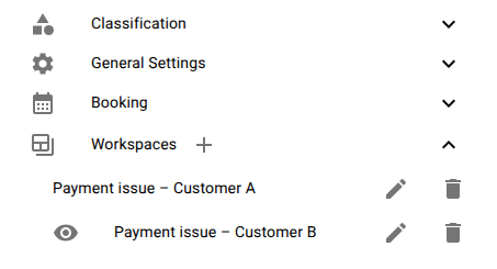 Two independent workspaces for investigating separate customer issues.
