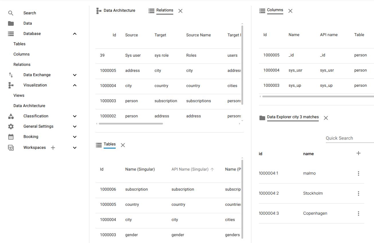 Screenshot: Desktop tabbed stack
